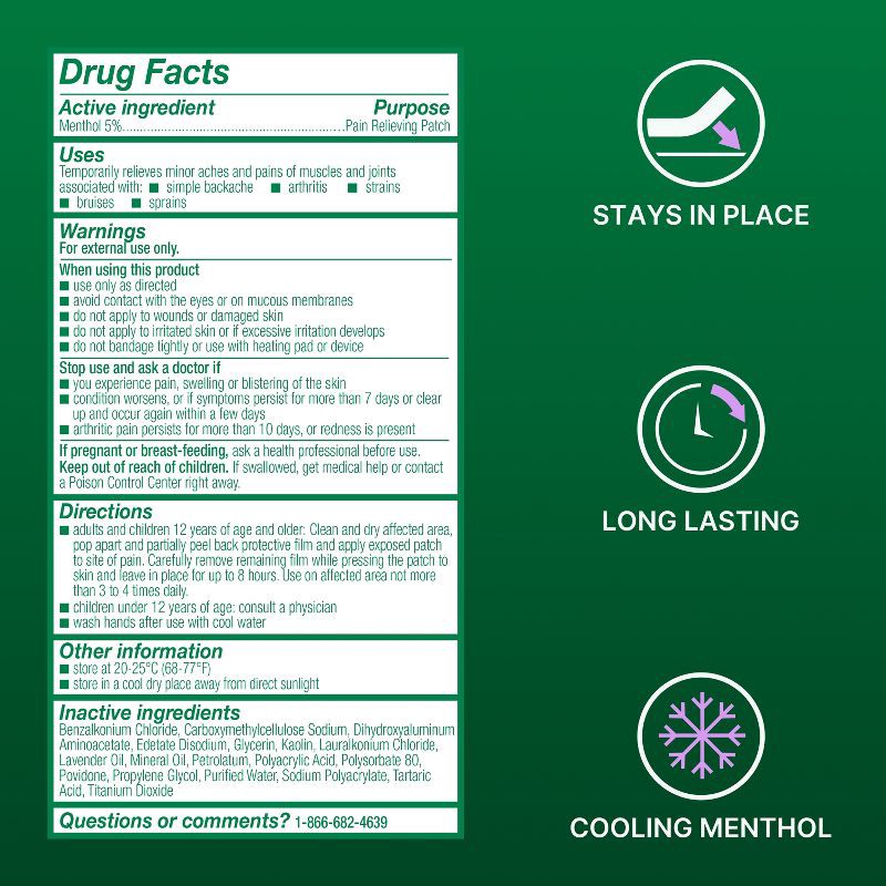 slide 7 of 10, Biofreeze Overnight Joint and Muscle Pain Relief Patches - 4ct, 4 ct