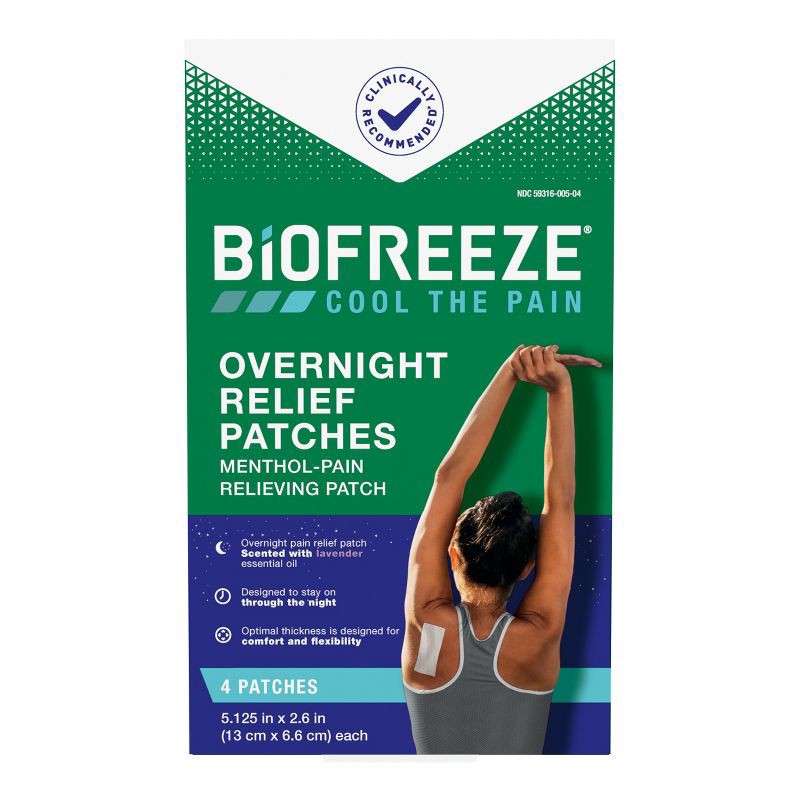 slide 1 of 10, Biofreeze Overnight Joint and Muscle Pain Relief Patches - 4ct, 4 ct