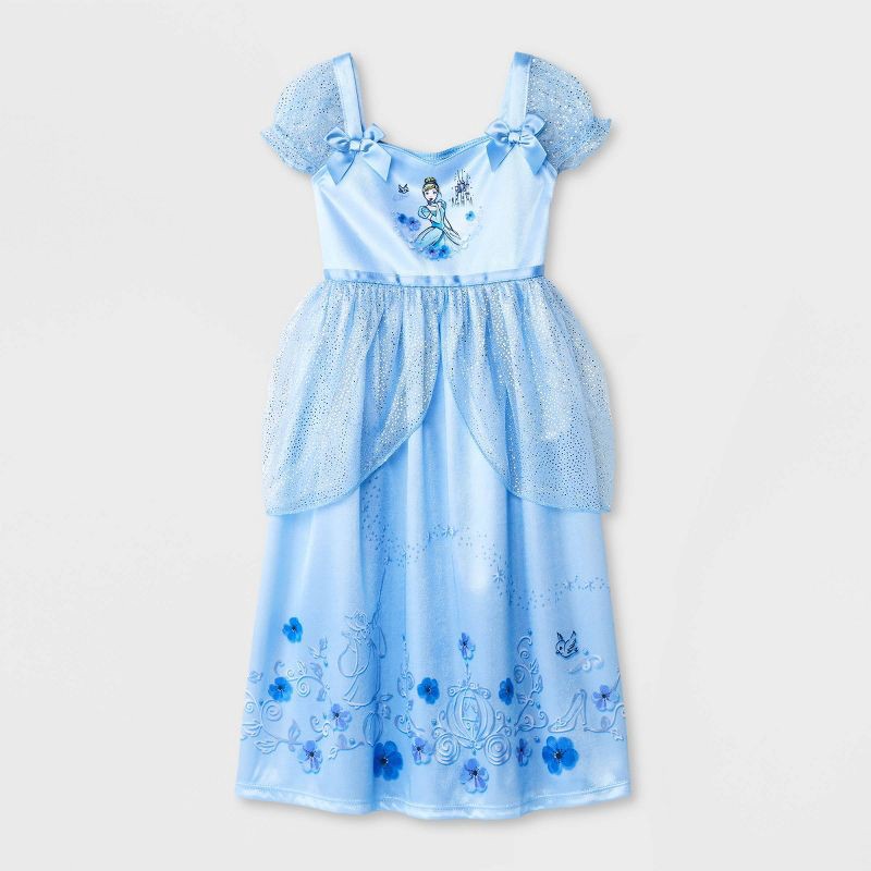 Toddler Girls' Disney Princess Cinderella Fantasy NightGown Blue 4T 1 ct Shipt