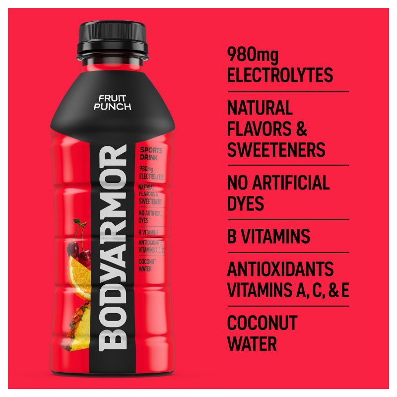 slide 2 of 6, BODYARMOR Fruit Punch Sports Drink - 6pk/20 fl oz Bottles, 6 ct; 20 fl oz