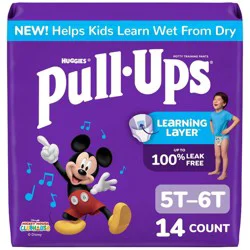 Pull-Ups Boys' Potty Training Pants - Size 5T-6T - 14ct: Hypoallergenic, Tear Away Sides, Leak Guards, Non-Toxic