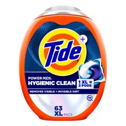 Tide Original Hygienic Clean HE Deep Cleaning Concentrated Laundry Detergent Pods 63 Pacs - 93oz