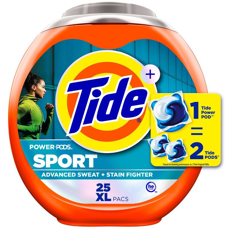 slide 2 of 11, Tide Sport Power HE Deep Cleaning Concentrated Laundry Detergent Pods 25 Pacs - 37oz, 37 oz