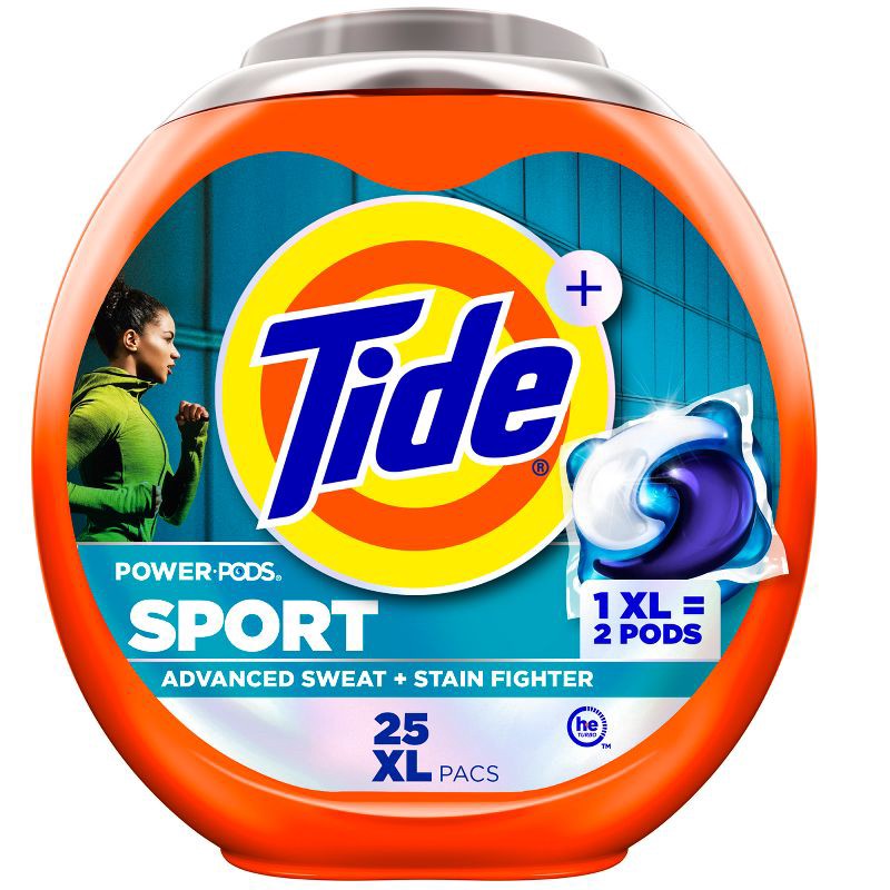 slide 1 of 11, Tide Sport Power HE Deep Cleaning Concentrated Laundry Detergent Pods 25 Pacs - 37oz, 37 oz