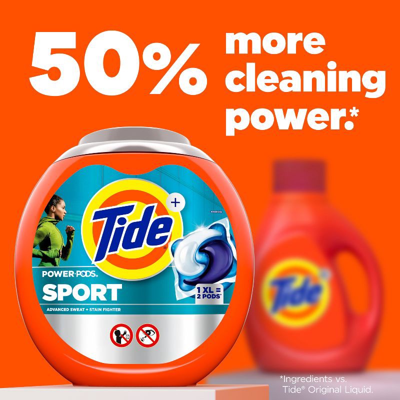 slide 8 of 11, Tide Sport Power HE Deep Cleaning Concentrated Laundry Detergent Pods 25 Pacs - 37oz, 37 oz