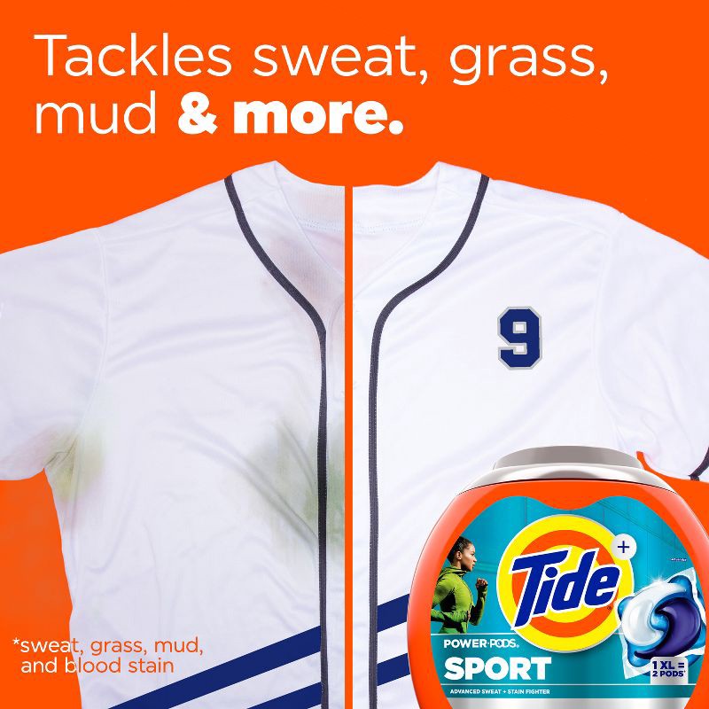 slide 4 of 11, Tide Sport Power HE Deep Cleaning Concentrated Laundry Detergent Pods 63 Pacs - 93oz, 93 oz