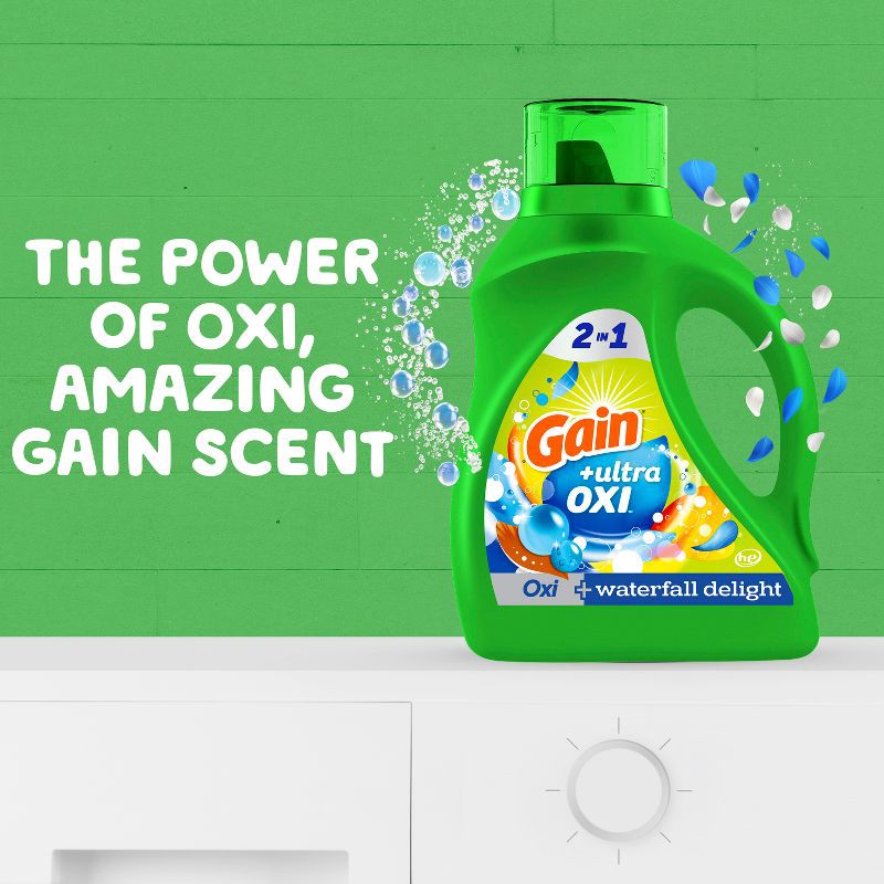 slide 3 of 13, Gain + Ultra Oxi Waterfall Delight HE Deep Cleaning Concentrated Liquid Laundry Detergent 78 Loads - 113 fl oz, 113 fl oz