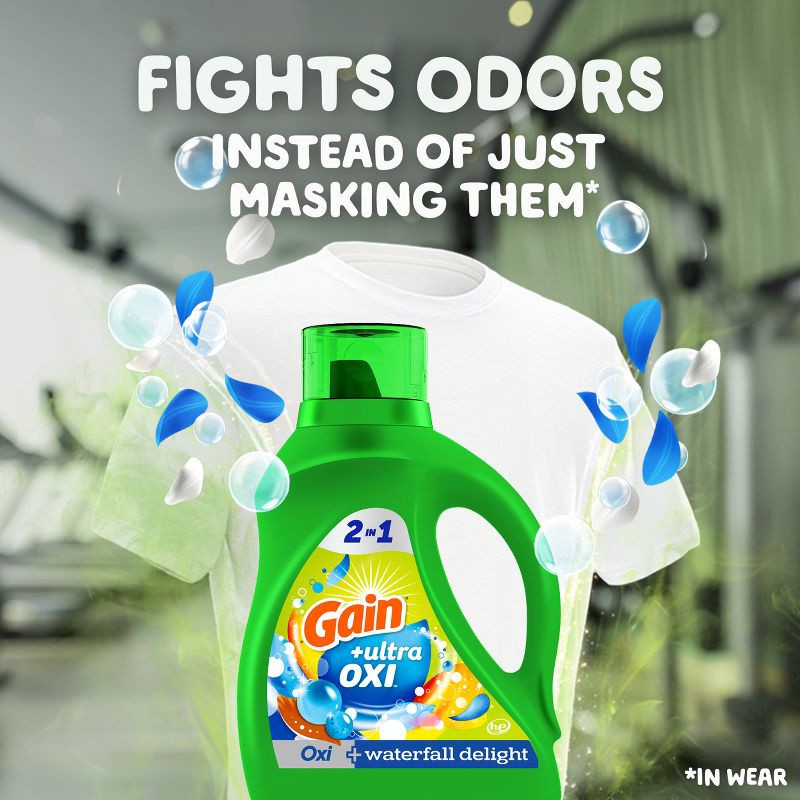 slide 4 of 13, Gain + Ultra Oxi Waterfall Delight HE Deep Cleaning Concentrated Liquid Laundry Detergent 78 Loads - 113 fl oz, 113 fl oz