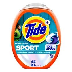 Tide Sport Power HE Deep Cleaning Concentrated Laundry Detergent Pods 45 Pacs - 66oz