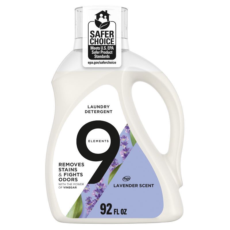 slide 1 of 8, 9 Elements Lavender HE Compatible Liquid Laundry Detergent - 92 fl oz, 92 fl oz