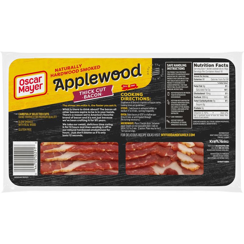 slide 2 of 9, Oscar Mayer Applewood Smoked Bacon - 16oz, 16 oz