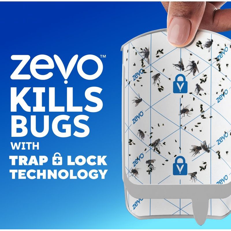 slide 5 of 9, Zevo Flying Insect Indoor Light Fly Trap Starter Kit, Catches House Flies, Fruit Flies, Gnats & More - 2 Traps + 2 Refills, 1 ct