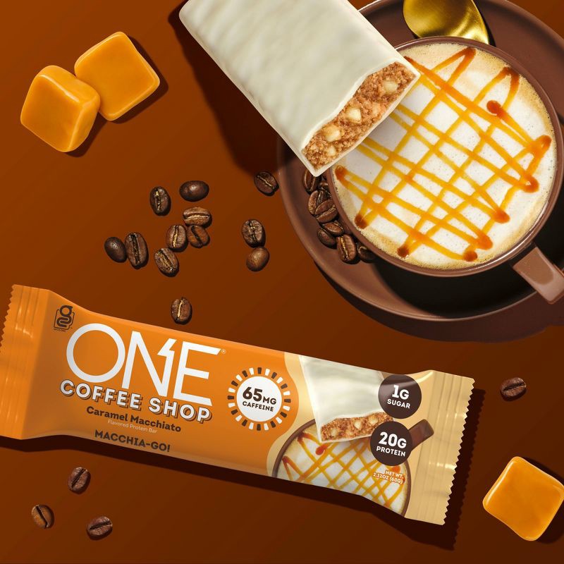 slide 3 of 3, ONE Bar Coffee Shop Protein Bars - Caramel Macchiato - 4pk, 4 ct