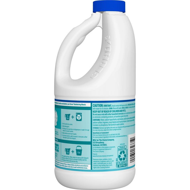 slide 5 of 9, Clorox Splash-Less Liquid Bleach - Clean Linen - 40 fl oz, 40 fl oz