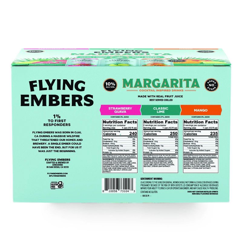 slide 3 of 4, Flying Embers Sparking Margarita Variety - 6pk/12 fl oz Cans, 6 ct; 12 fl oz