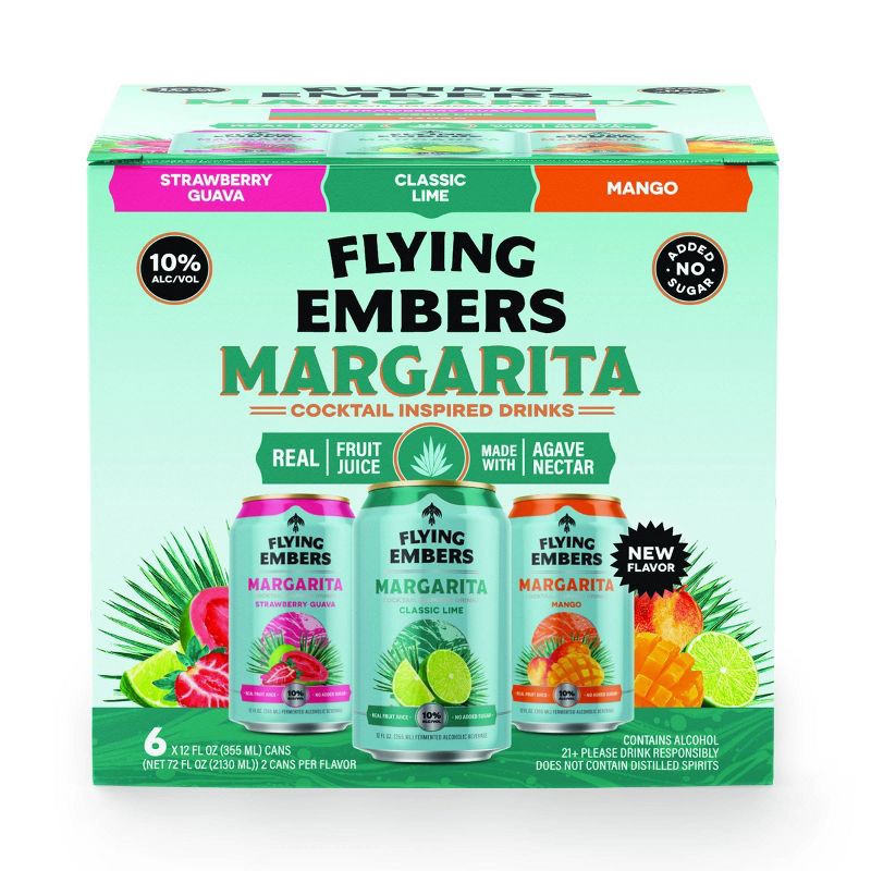 slide 1 of 4, Flying Embers Sparking Margarita Variety - 6pk/12 fl oz Cans, 6 ct; 12 fl oz