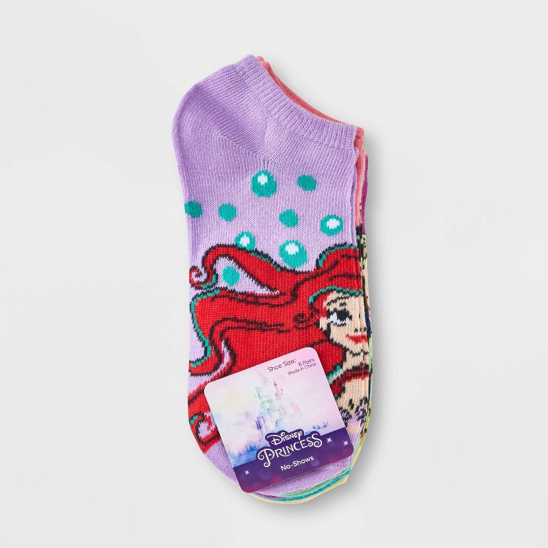 slide 2 of 3, Girls' Disney Princess 6pk Socks - S/M, 6 ct