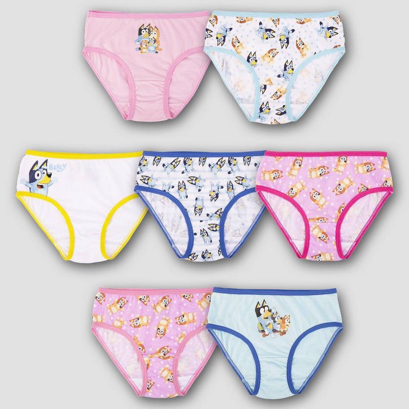 slide 1 of 4, Girls' Bluey 7pk Underwear - 4, 7 ct