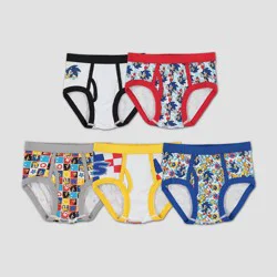 Boys' Sonic the Hedgehog 5pk Briefs - 8: Knuckles Classic Pattern, Cotton, Full Waistband Elastic