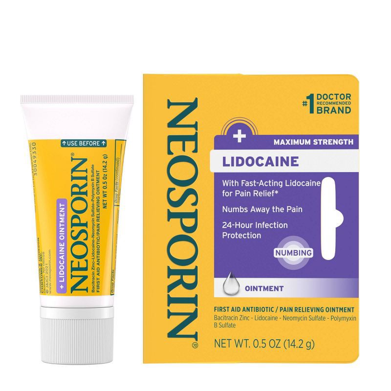 slide 6 of 7, Neosporin + Lidocaine Antibiotic Treatment - 0.5oz, 0.5 oz