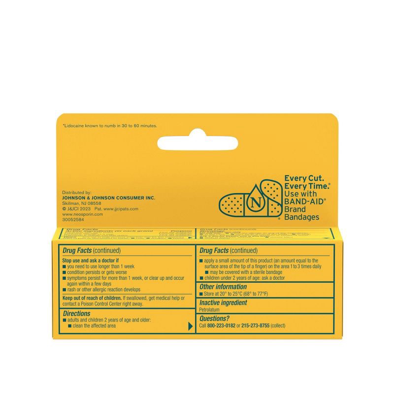 slide 7 of 7, Neosporin + Lidocaine Antibiotic Treatment - 0.5oz, 0.5 oz