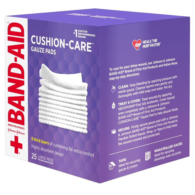 slide 4 of 9, Band-Aid 4x4 Gauze Pads - 25ct, 25 ct