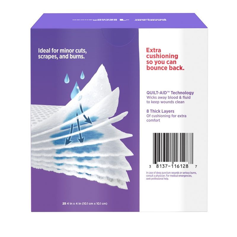 slide 6 of 9, Band-Aid 4x4 Gauze Pads - 25ct, 25 ct