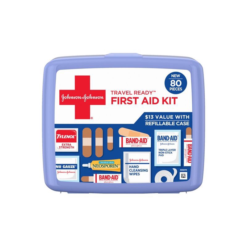 slide 1 of 9, Johnson & Johnson First Aid Kit - 80ct, 80 ct