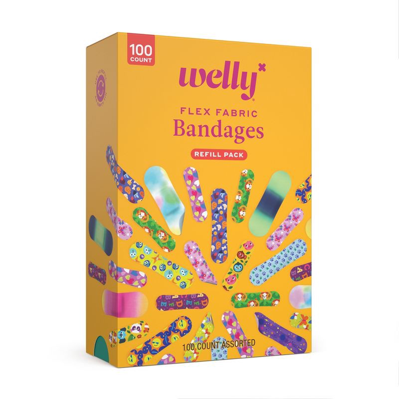slide 6 of 6, Welly Flex Fabric Assorted Bandage Pack Refills - 100ct, 100 ct
