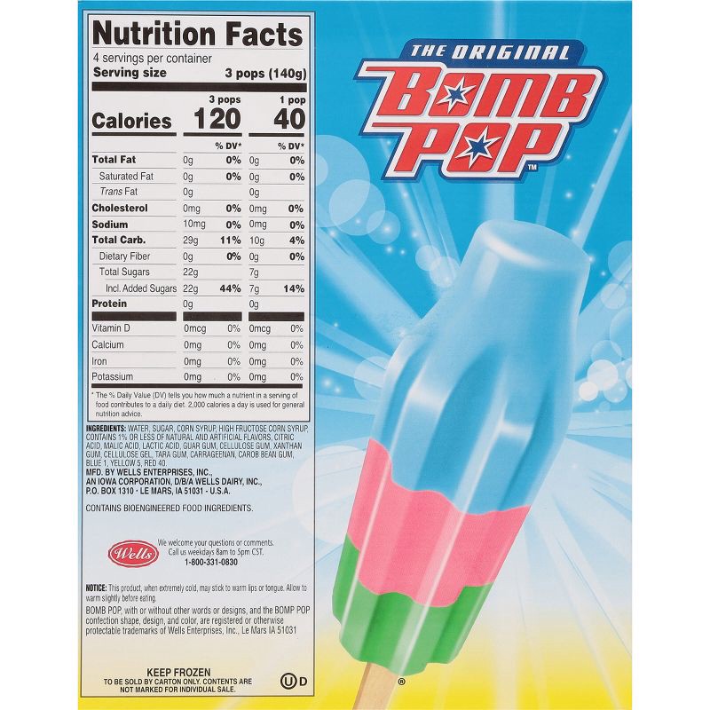 slide 4 of 9, Bomb Pop Candy Clash Frozen Ice Pops - 12pk/21 fl oz, 12 ct, 21 fl oz