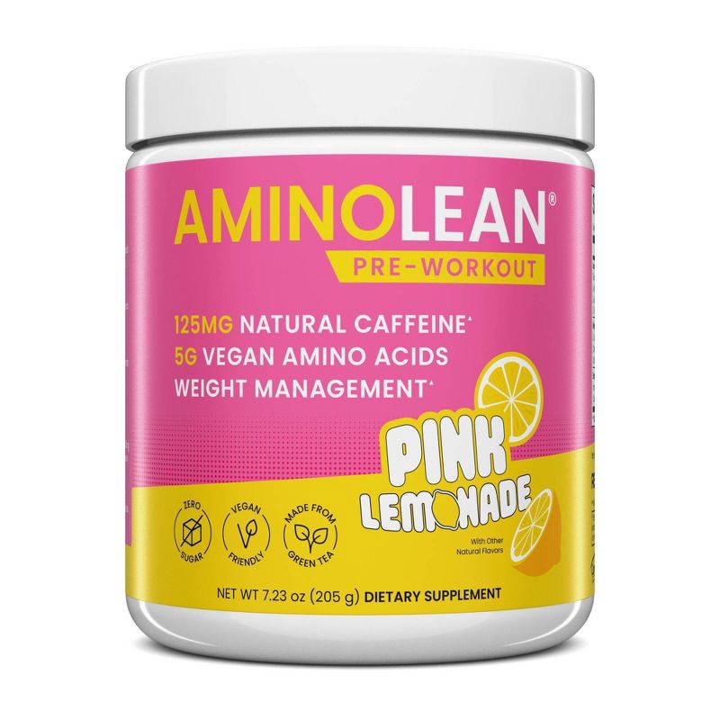 slide 1 of 6, RSP Nutrition AminoLean Pre Workout Powder - Pink Lemonade - 205g, 205 gram