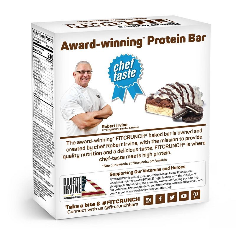 slide 4 of 4, FITCRUNCH Milk & Cookies Protein Bar - 4ct, 4 ct