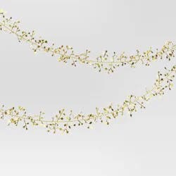 22' Wire Star Christmas Garland Metallic Champagne - Wondershop™