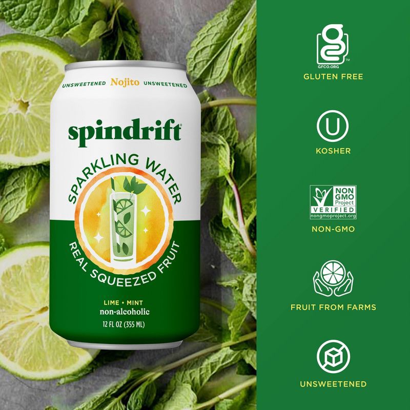 slide 3 of 6, Spindrift Nojito Sparkling Water - 8pk/12 fl oz Cans, 8 ct; 12 fl oz
