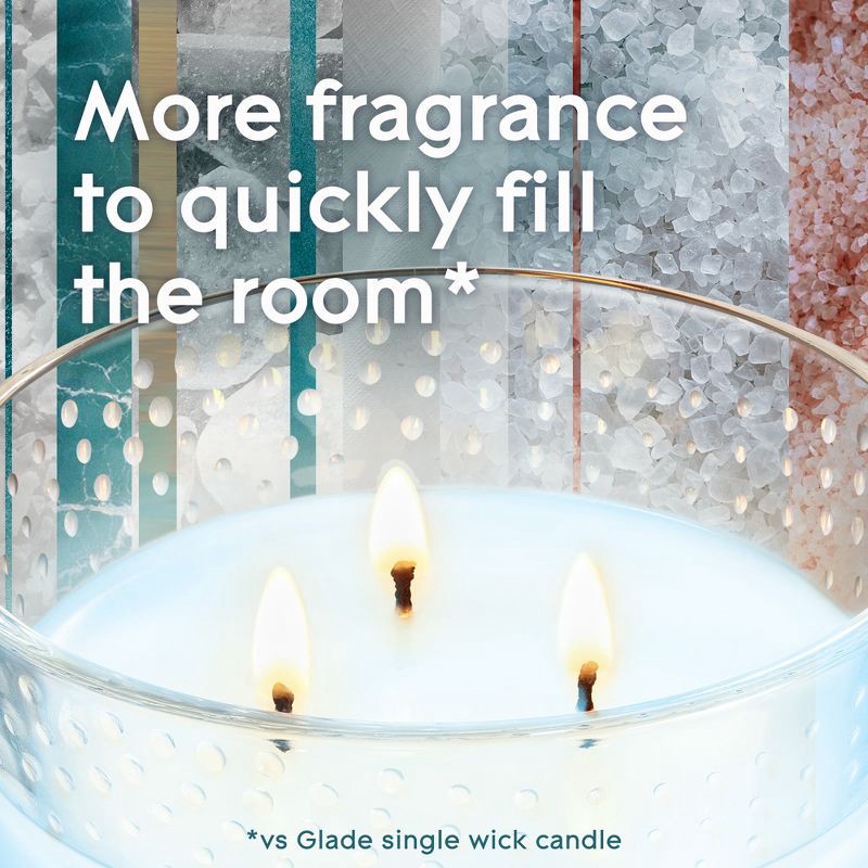 slide 4 of 15, Glade 3 Wick Candle - Sky & Sea Salt - 6.8oz, 6.8 oz