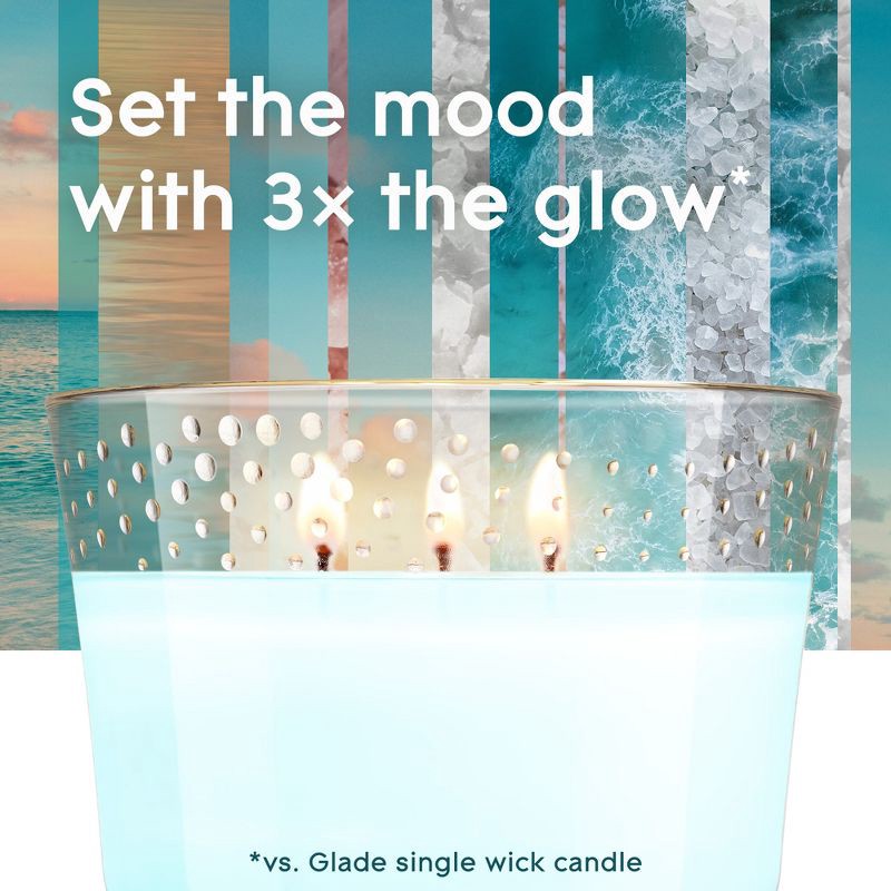 slide 13 of 15, Glade 3 Wick Candle - Sky & Sea Salt - 6.8oz, 6.8 oz