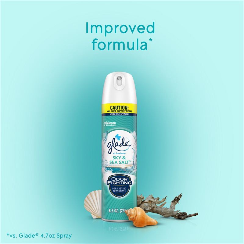 slide 11 of 13, Glade Aerosol Room Spray Air Freshener - Sky & Sea Salt - 8.3oz, 8.3 oz