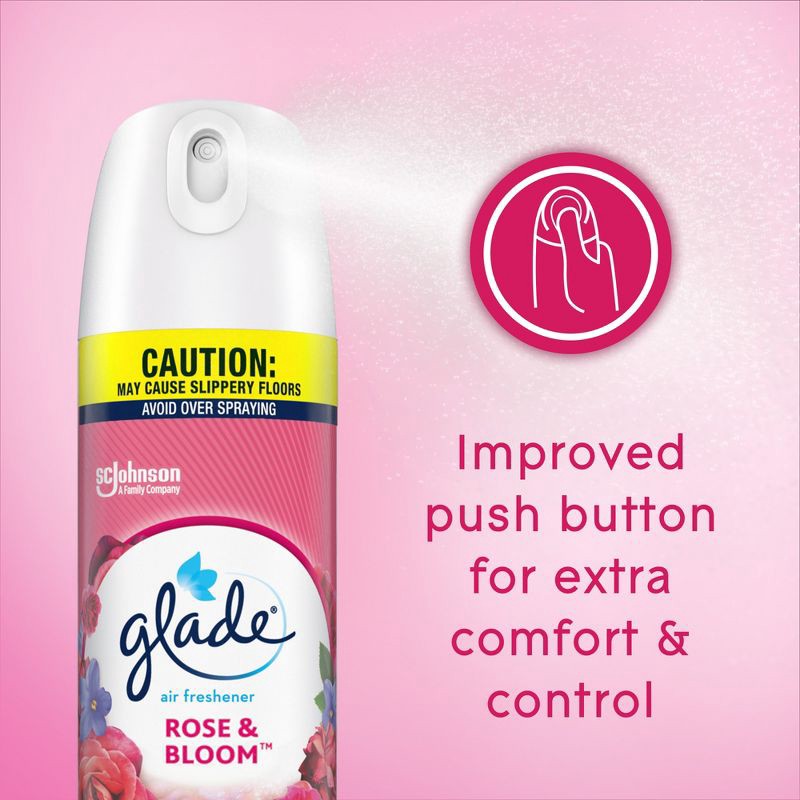slide 12 of 13, Glade Aerosol Room Spray Air Freshener - Rose & Bloom - 8.3oz, 8.3 oz