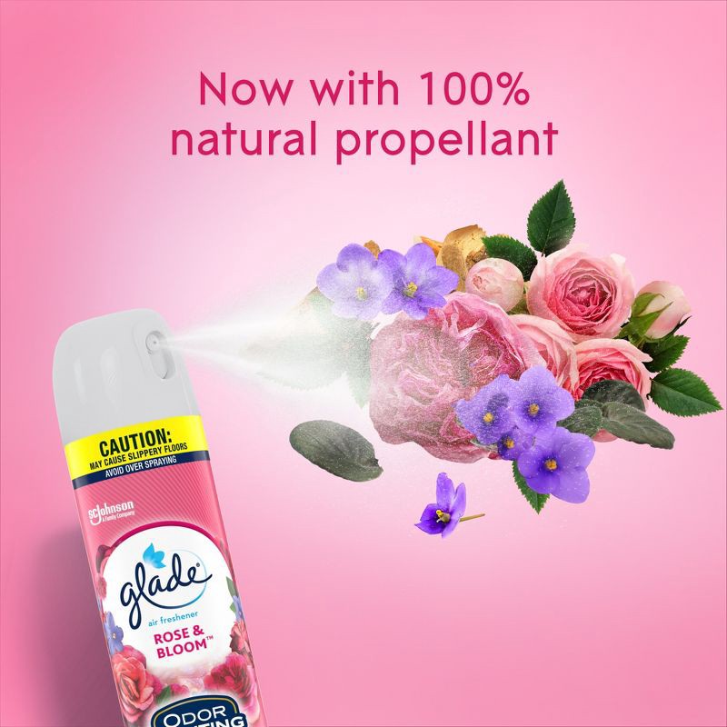 slide 7 of 13, Glade Aerosol Room Spray Air Freshener - Rose & Bloom - 8.3oz, 8.3 oz