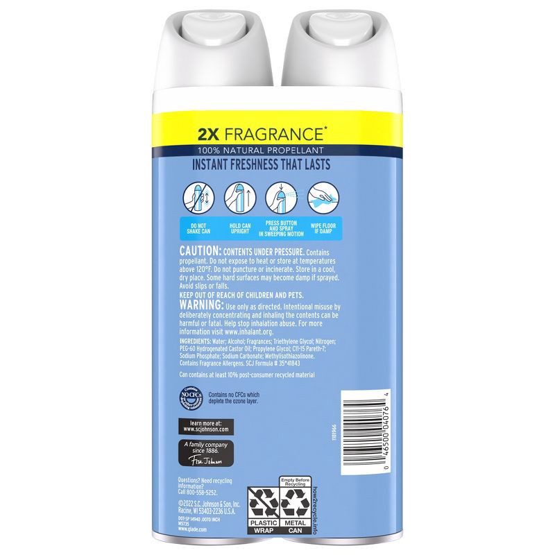 slide 5 of 13, Glade Aerosol Room Spray Air Freshener - Clean Linen - 16.6oz/2pk, 16.6 oz, 2 ct