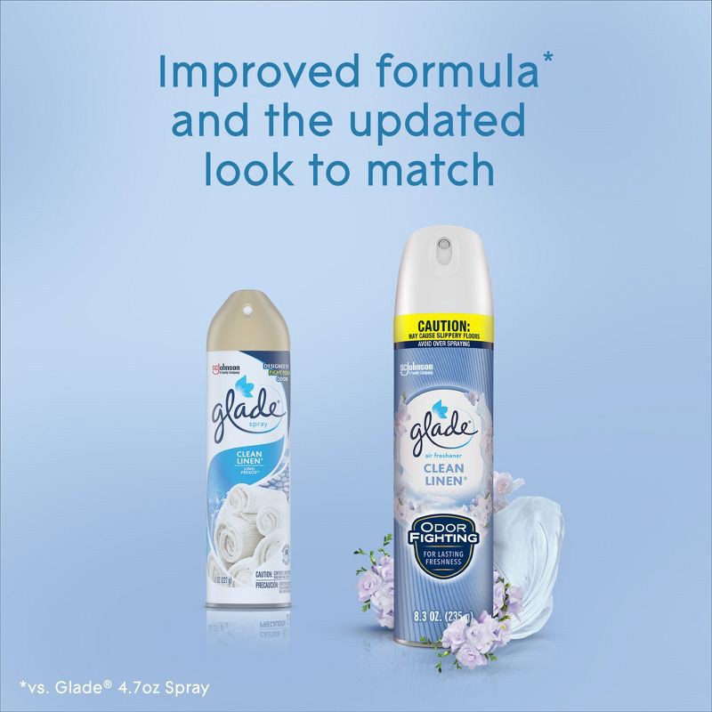 slide 6 of 13, Glade Aerosol Room Spray Air Freshener - Clean Linen - 16.6oz/2pk, 16.6 oz, 2 ct