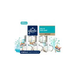 Glade Scented Oil Air Freshener Plug In Refills - Sky & Sea Salt - 3.35 fl oz/5pk: Electric, Paraben-Free, Spring/Summer