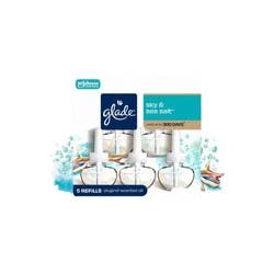 Glade Scented Oil Air Freshener Plug In Refills - Sky & Sea Salt - 3.35 fl oz/5pk: Electric, Paraben-Free, Spring/Summer