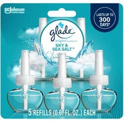 Glade Air Freshener Plug Ins Scented Oil Diffuser Refills - Sky & Sea Salt - 3.35 fl oz/5pk