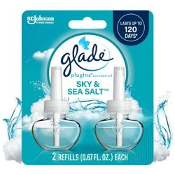 Glade Air Freshener Plug Ins Scented Oil Diffuser Refills - Sky & Sea Salt - 1.34 fl oz/2pk