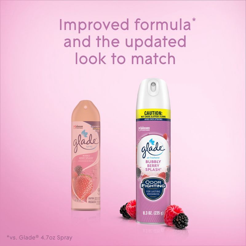 slide 11 of 13, Glade Aerosol Room Spray Air Freshener - Bubbly Berry Splash - 8.3oz, 8.3 oz