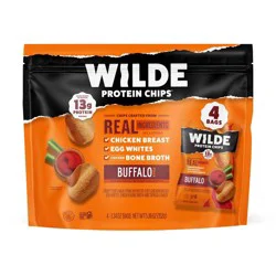 WILDE 13g Protein Chips - Buffalo - 4ct: Ready to Eat, 5.36oz, Chip Variety Packs