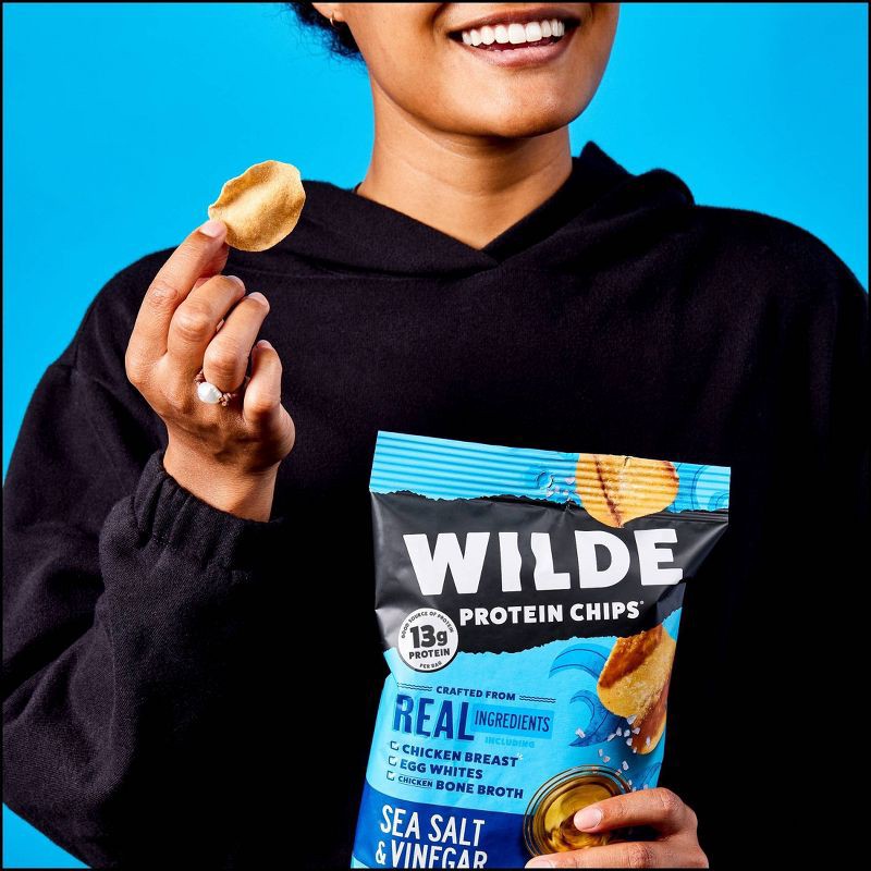 slide 6 of 7, WILDE 13g Protein Chips - Sea Salt & Vinegar - 4ct, 13 gram, 4 ct