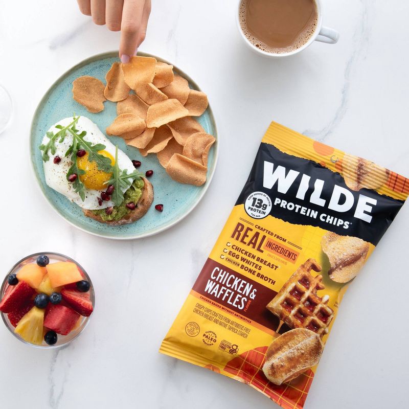 slide 2 of 7, WILDE 13g Protein Chips - Chicken & Waffles - 4ct, 13 gram, 4 ct