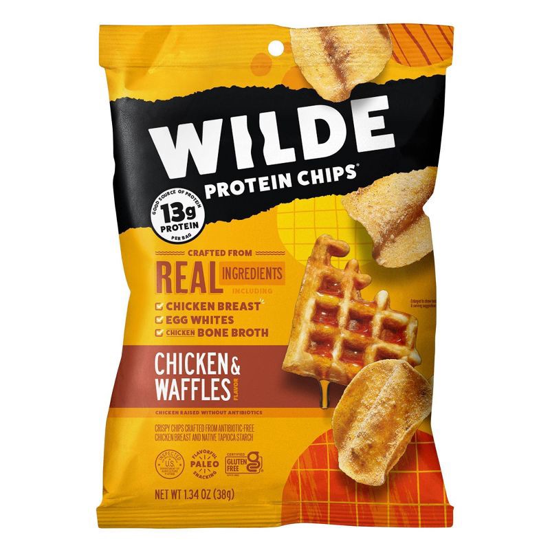 slide 3 of 7, WILDE 13g Protein Chips - Chicken & Waffles - 4ct, 13 gram, 4 ct